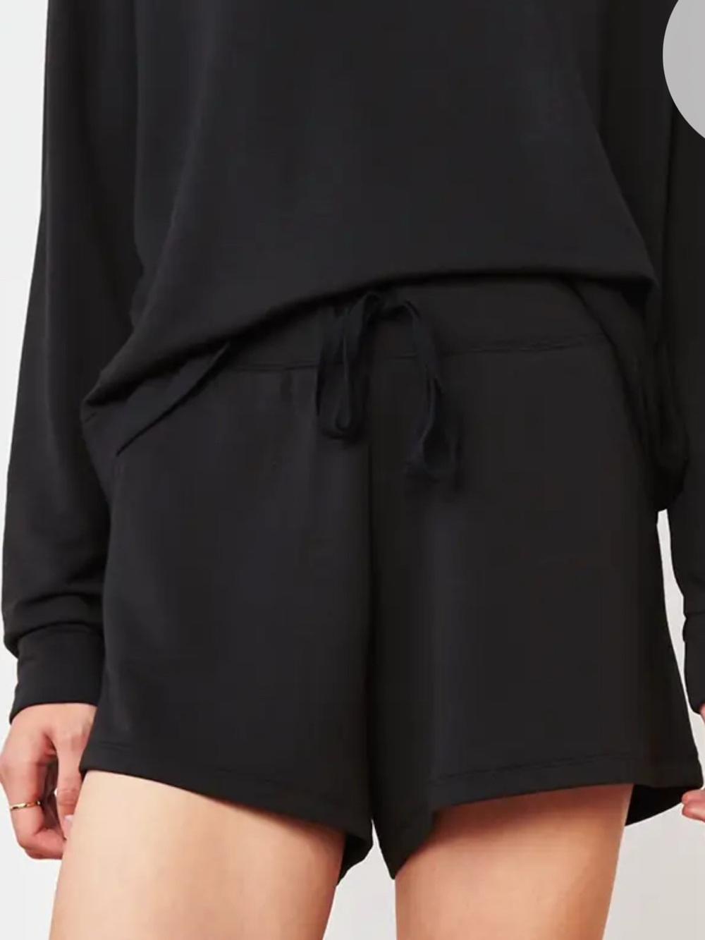 Quince Black Athletic Lounge Shorts with Drawstring